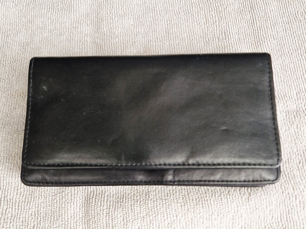 Zeer mooie Leren Dames Portemonnee, Sieraden, Tassen en Uiterlijk, Portemonnees, Ophalen of Verzenden, Zo goed als nieuw, Zwart