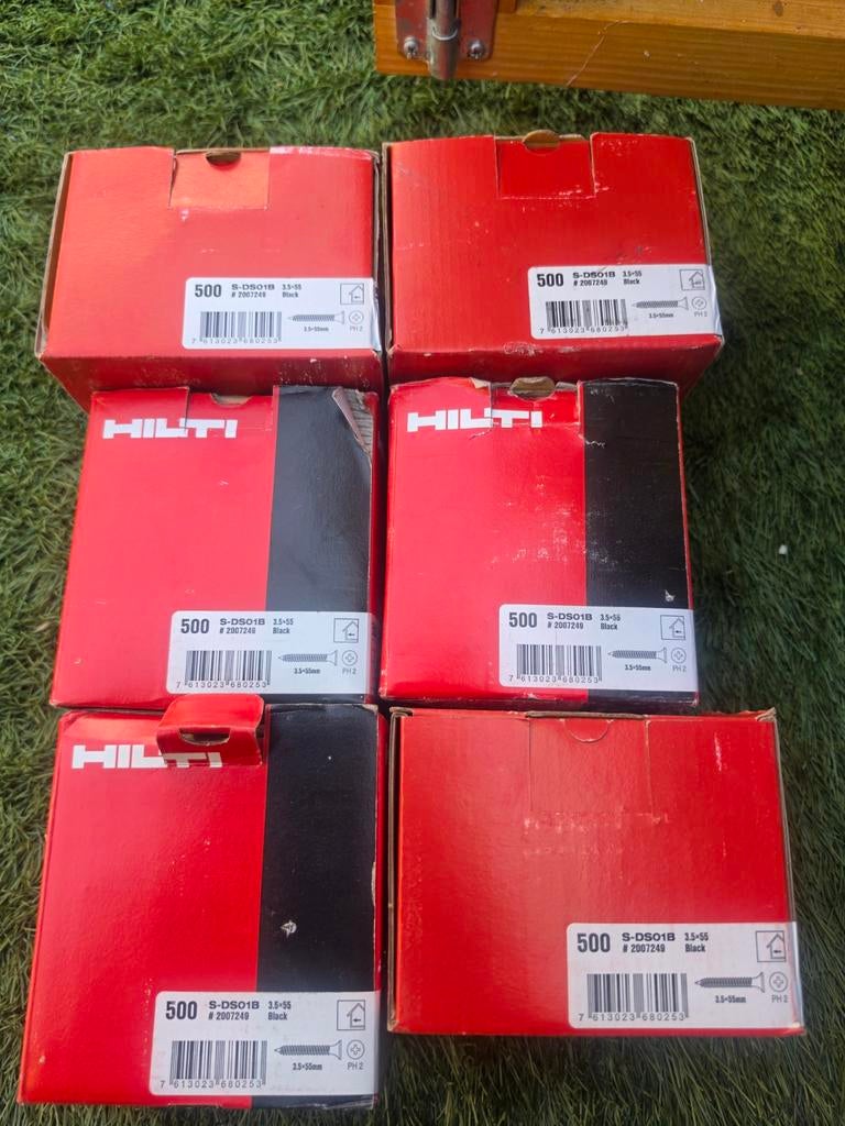 6 dozen Hilti schroeven 3,5 x 55 mm - 500 stuks per doos, Ophalen of Verzenden, Nieuw, 50 tot 100 mm, Schroeven
