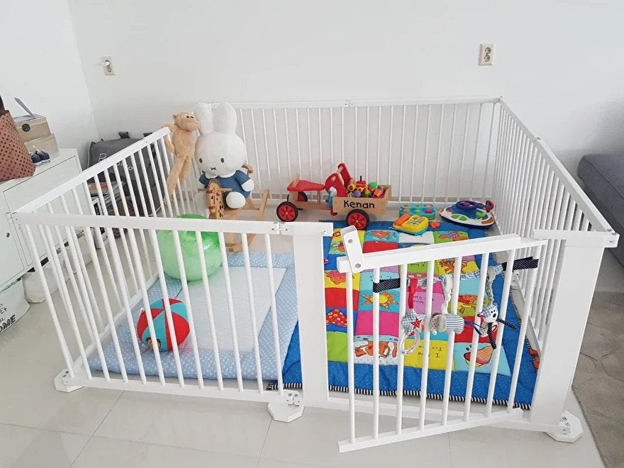 Grondbox playpen wit 7,32 inklapbaar, Kinderen en Baby's, Ophalen, Zo goed als nieuw, Overige typen