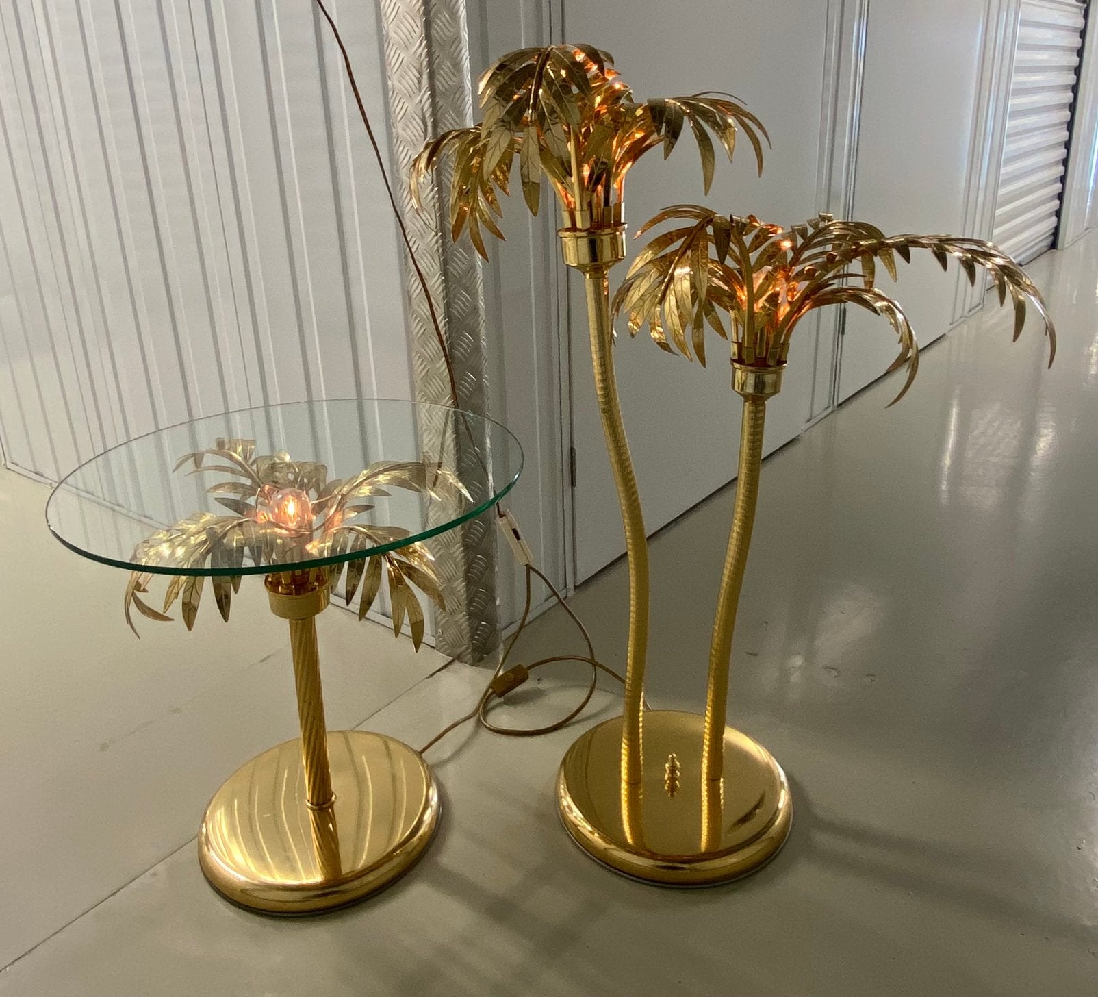 Vintage Hans Kögel lamp & tafel (met verlichting) 80’s, Overige materialen, Hollywood Regency, Nvt, Minder dan 100 cm