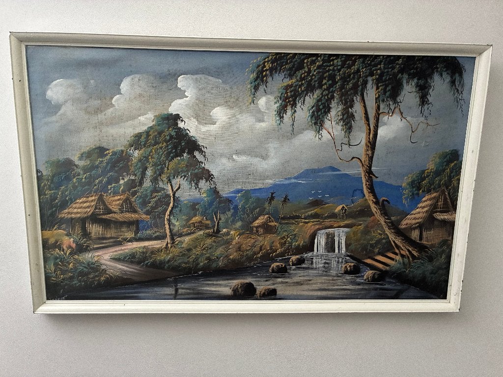 Schilderijen Mooi Indië stijl, Ophalen, Doek, Ingelijst, Landschap