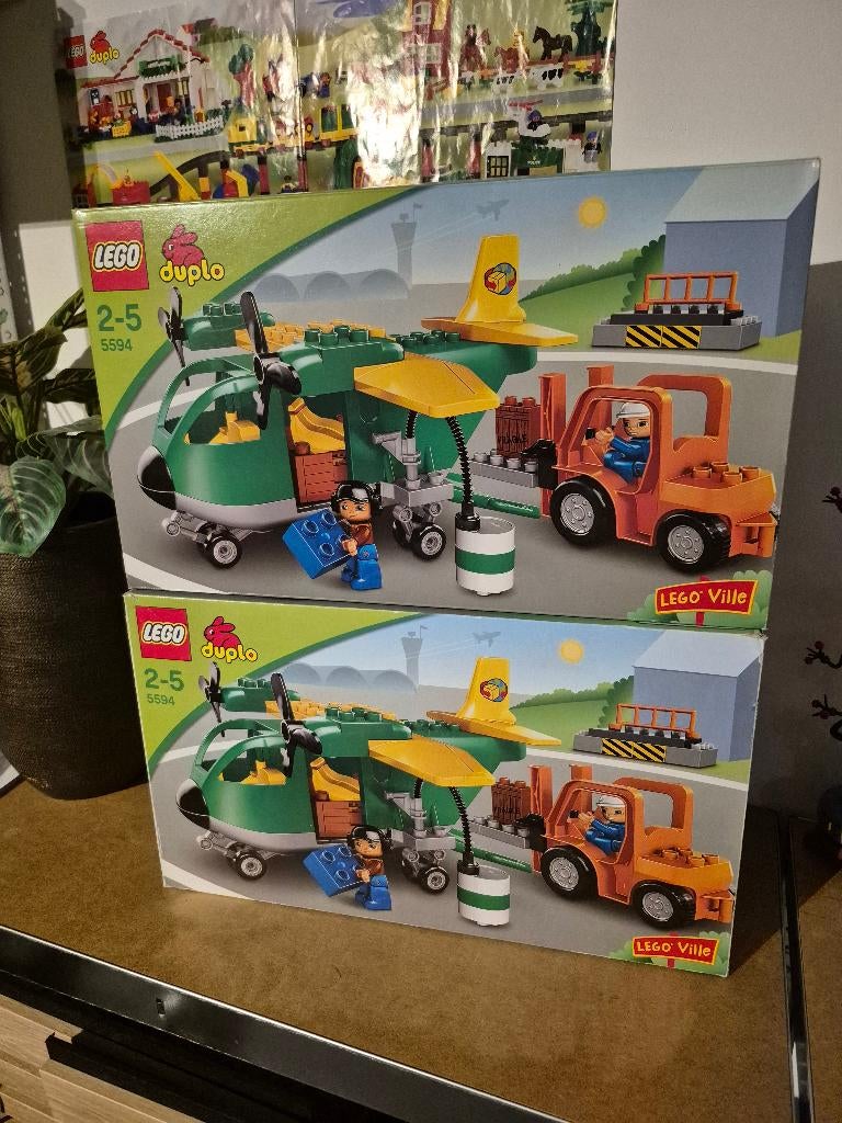 Duplo vliegtuig en heftruck, Compleet, Overige thema's, Verzenden, Zo goed als nieuw