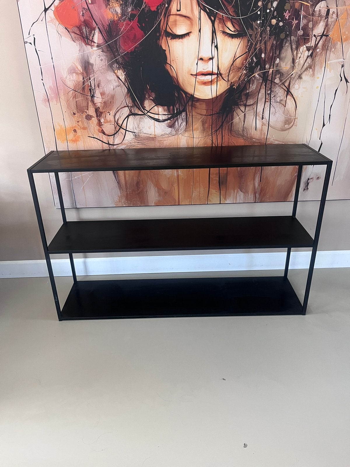 Mooie zwarte sidetable, Ophalen, Gebruikt, 100 tot 150 cm, 25 tot 50 cm