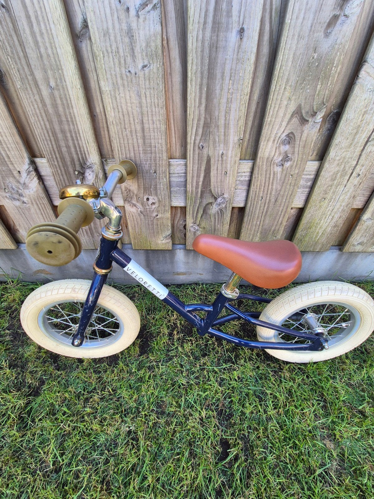 Veloretti Mini loopfiets 12 inch blauw, bruin en wit, Ophalen, Gebruikt, Minder dan 16 inch, Veloretti