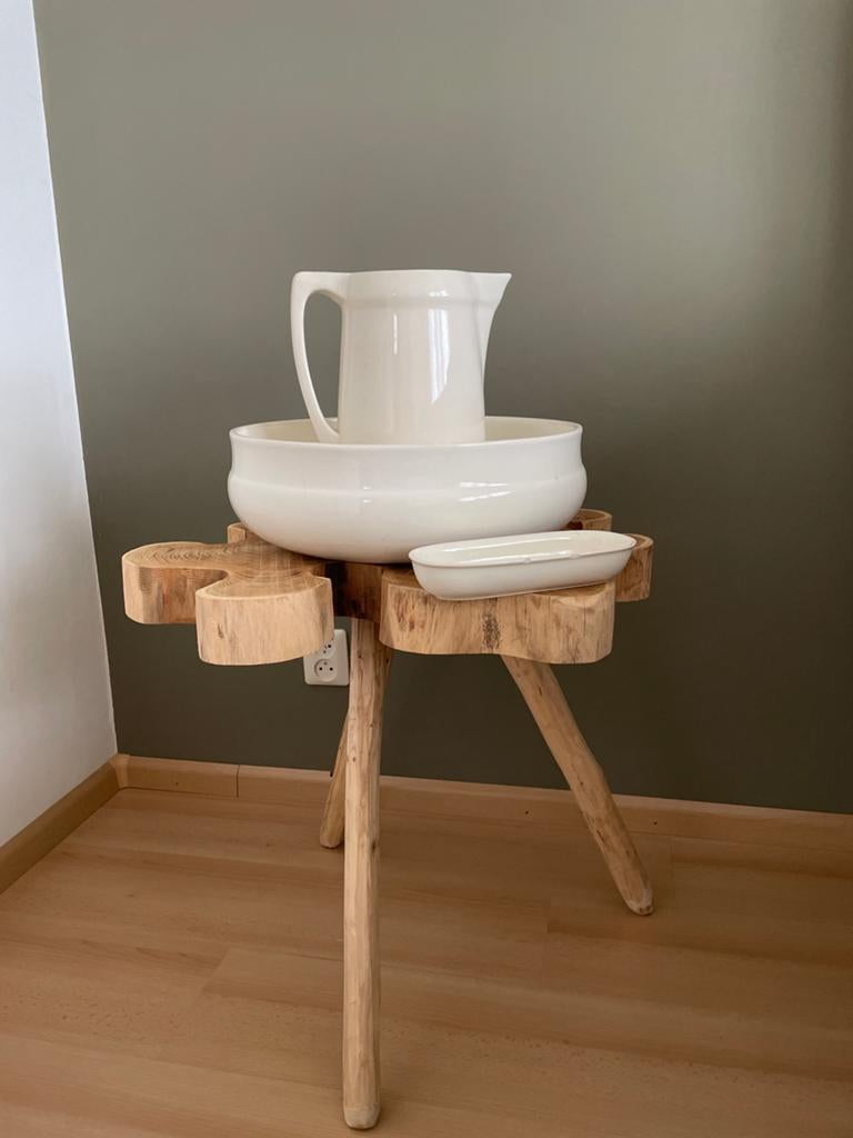 Antiek Lampetstel Villeroy & Boch - Waskom, Kan, Zeepbakje, Ophalen