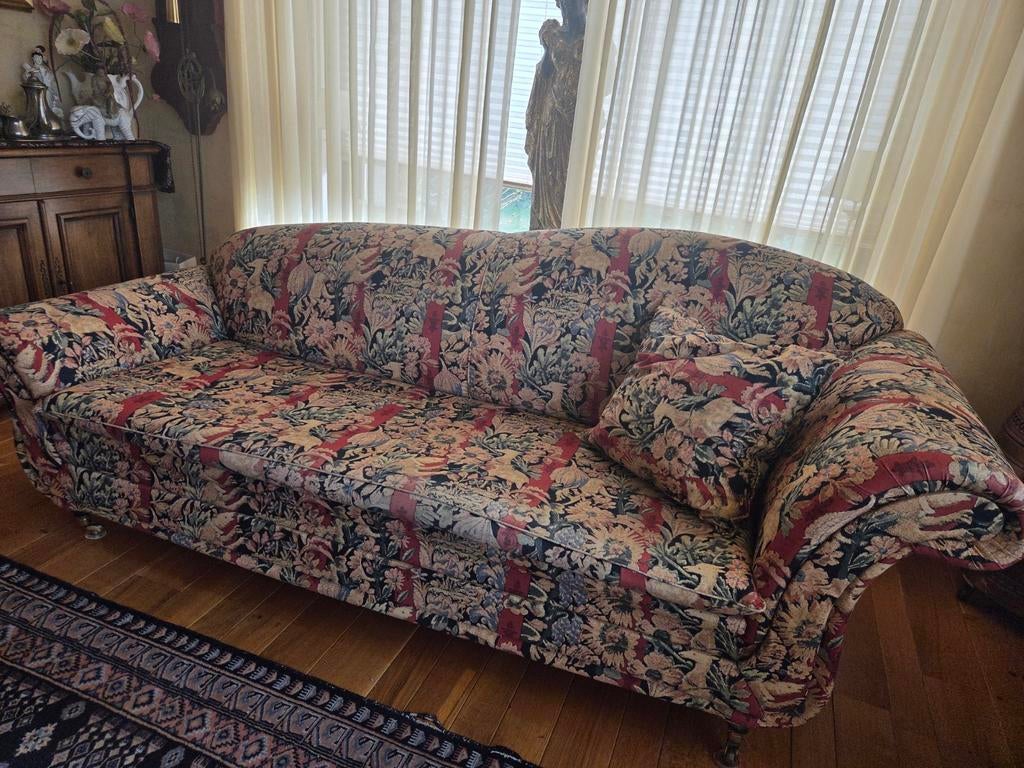 Comfortabele loungebank met bloemenprint, Ophalen, Klassiek, Bloemenprint, Gebruikt, Driepersoons