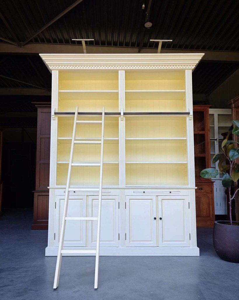 Hoge boekenkast met ladder | Bibliotheekkast #8315, Gebruikt, -, 200 cm of meer, -