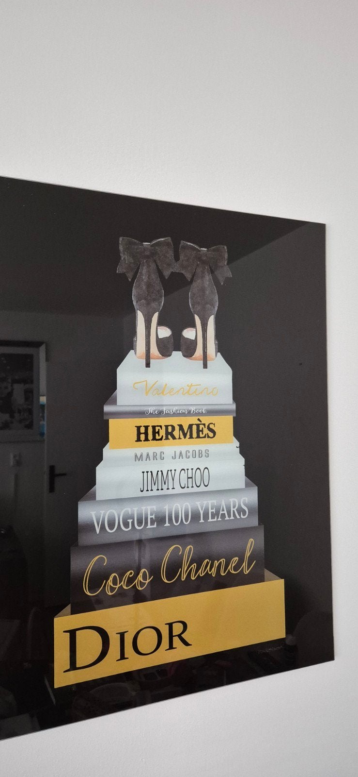 Luxe Glas Schilderij - Fashion Boeken & Schoenen, Ophalen of Verzenden