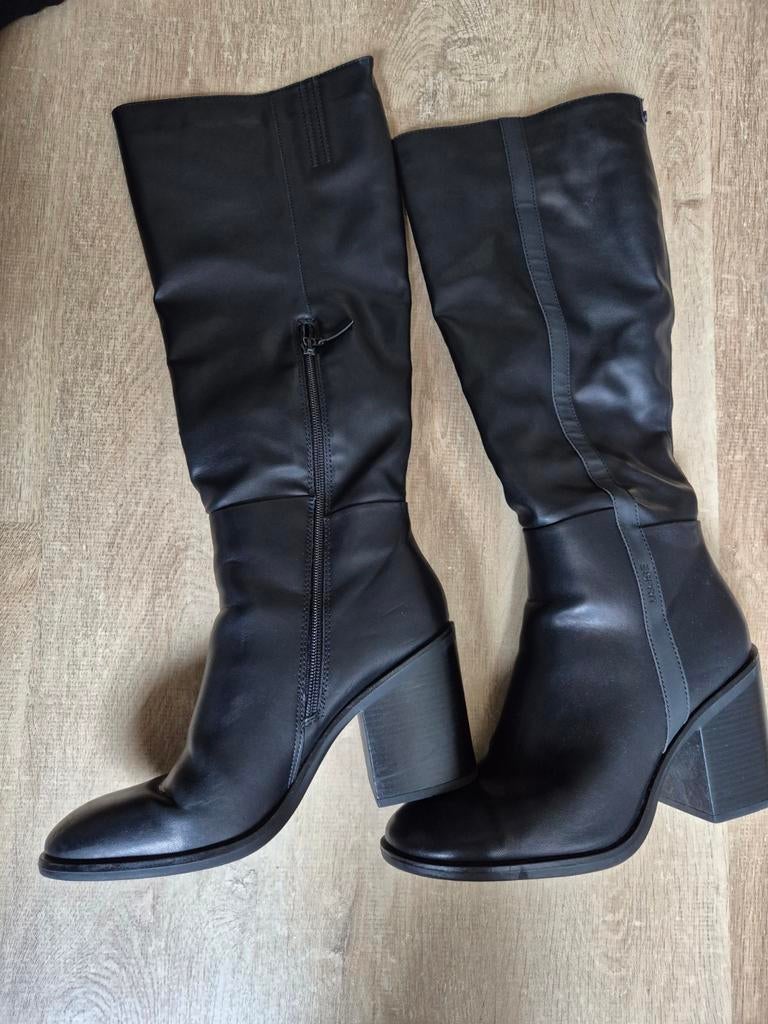 Zwarte hoge laarzen met blokhak, Kleding | Dames, Schoenen, Ophalen of Verzenden