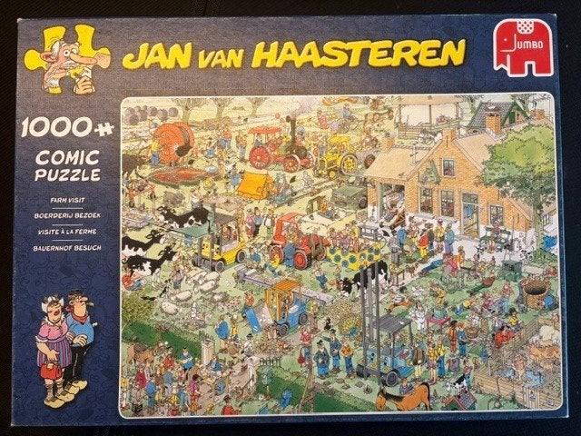 Haasteren puzzel 1000 st.: Boerderij Bezoek, Ophalen of Verzenden, 500 t/m 1500 stukjes, Zo goed als nieuw, Legpuzzel