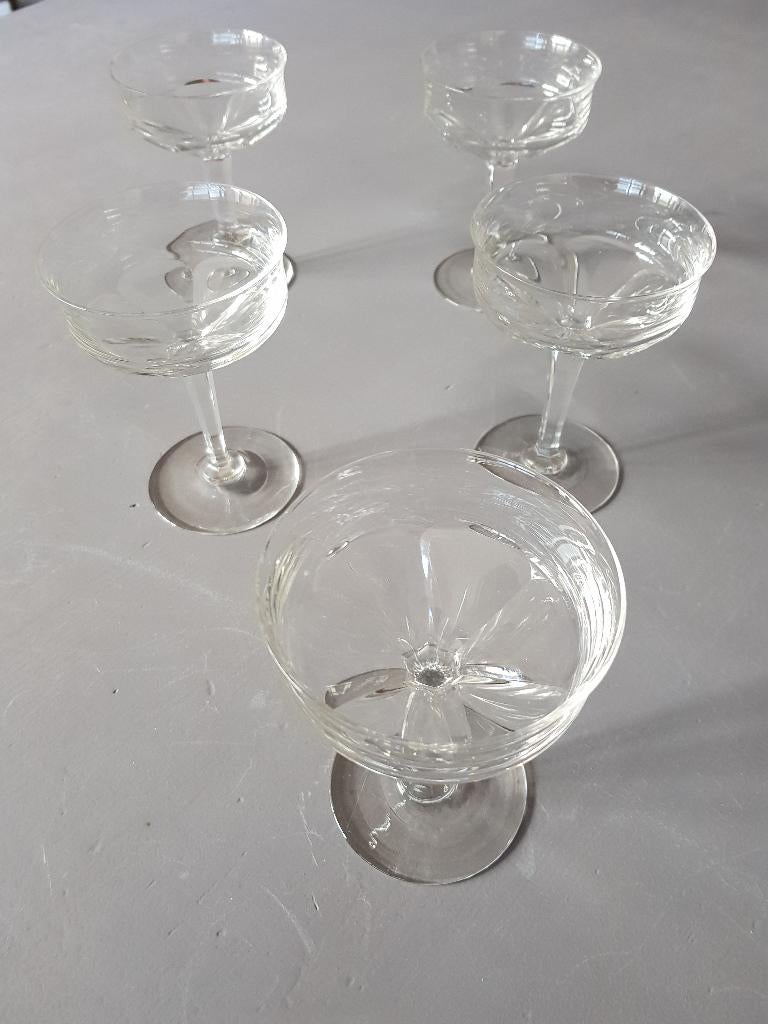 kristallen champagne glazen Val Saint Lambert model Oreste, Antiek en Kunst, Ophalen