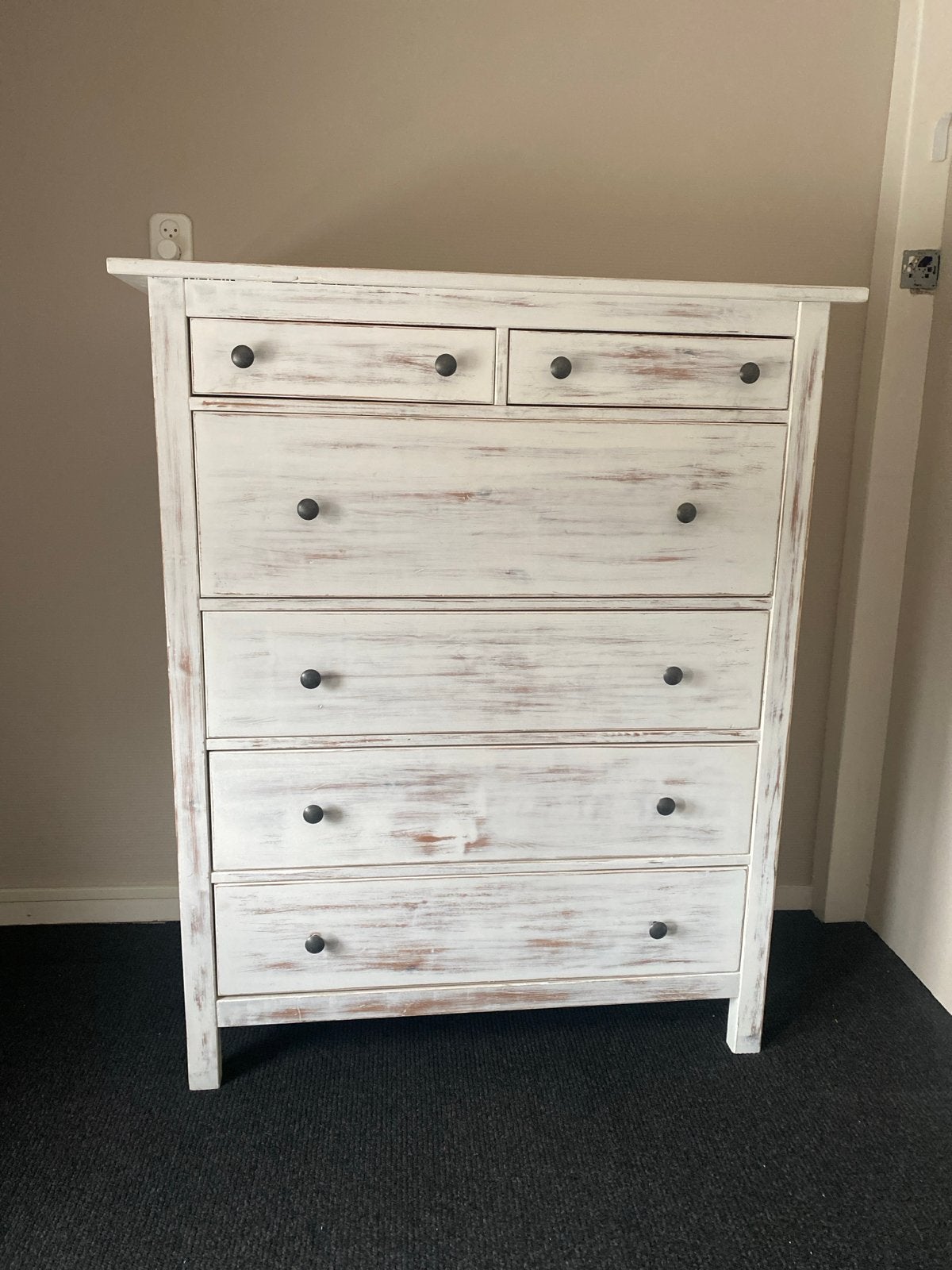 Witte HEMNES ladekast met 6 laden, nieuwwaarde € 249,=, Ophalen, Gebruikt, 5 laden of meer, 100 tot 150 cm