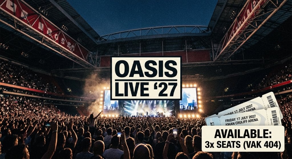 3x Zitplaatsen Oasis, Johan Cruijff ArenA (17 juli 2027), Tickets en Kaartjes, Eén persoon, Juli