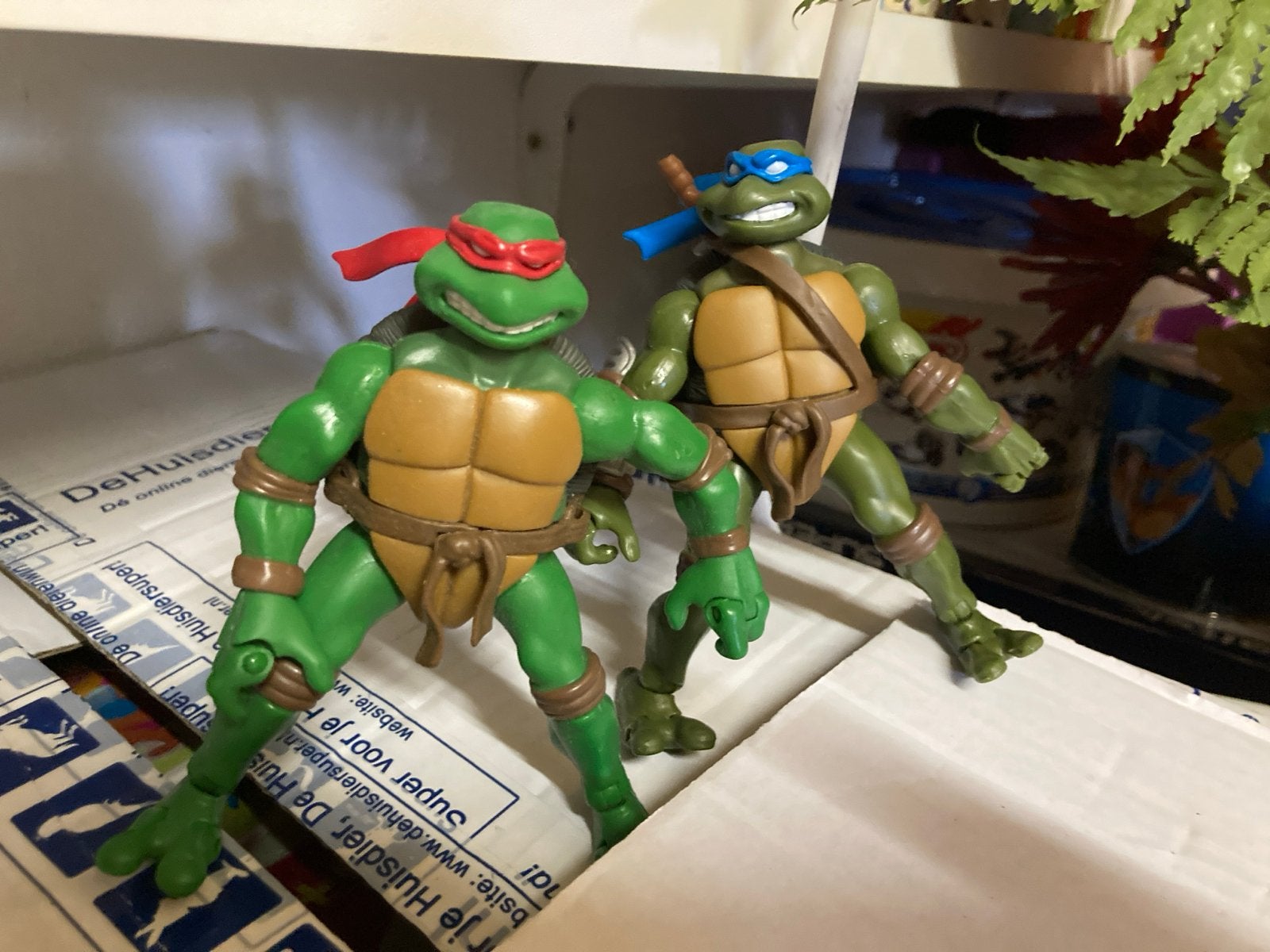 Teenage Mutant Ninja Turtles actiefiguren - Raphael & Leonar, Ophalen of Verzenden, Gebruikt