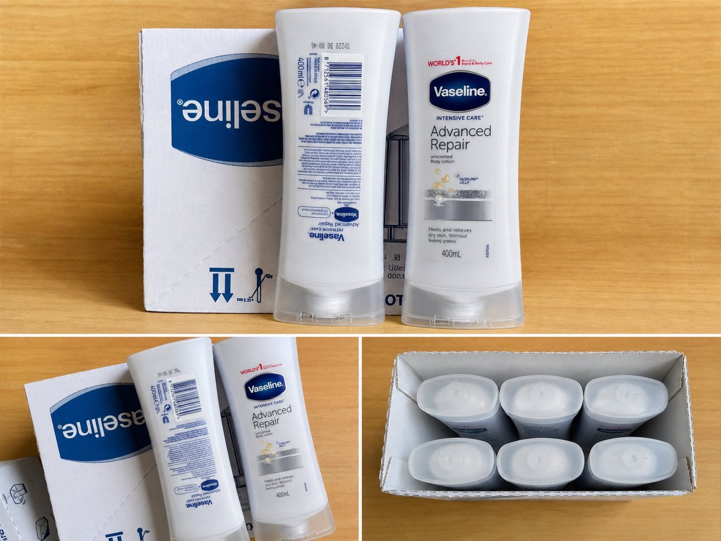 Vaseline Intensive Care Advanced Repair Bodylotion 6x 400ml, Ophalen of Verzenden, Nieuw, Bodylotion, Crème of Olie
