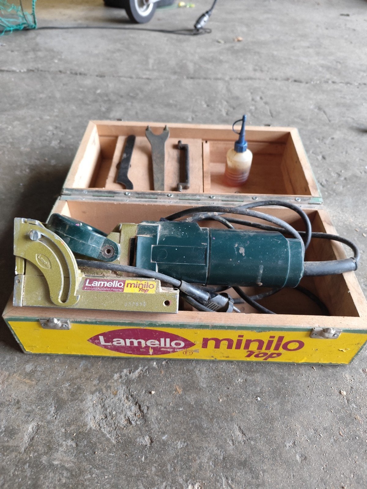Lamello Minilo Top Lamellenfrees in houten kist, Ophalen of Verzenden, Gebruikt
