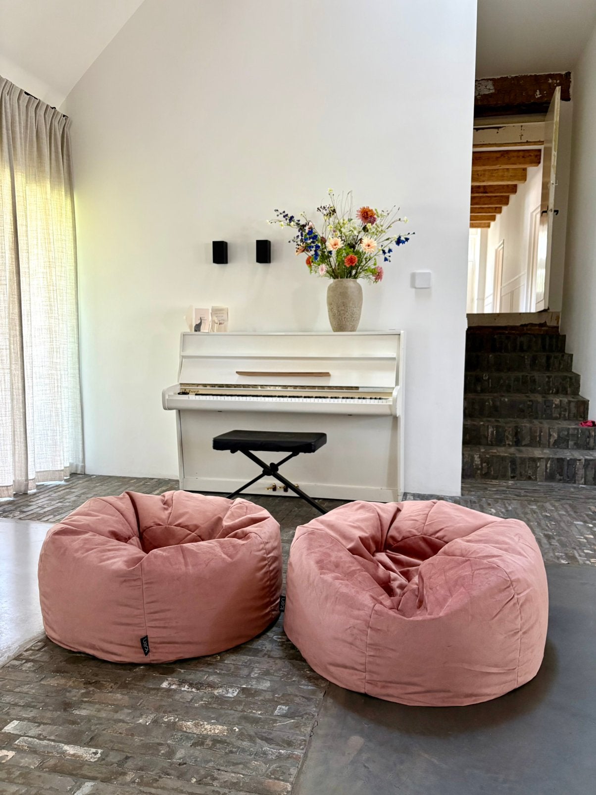 Icon zitzak velvet oud roze, Ophalen, Nieuw, Roze, Zitzak
