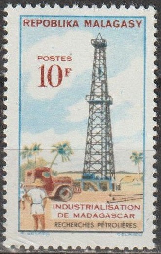 3322. Madagascar 488 pfr. Boortoren, Verzenden, Overige landen, Postfris
