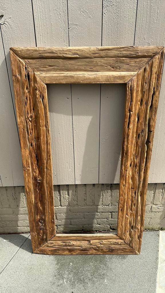 Robuuste Teak Lijst 140x80 cm - Ruw Oud Teakhout, Ophalen, Zo goed als nieuw, 75 tot 100 cm, 75 cm of meer