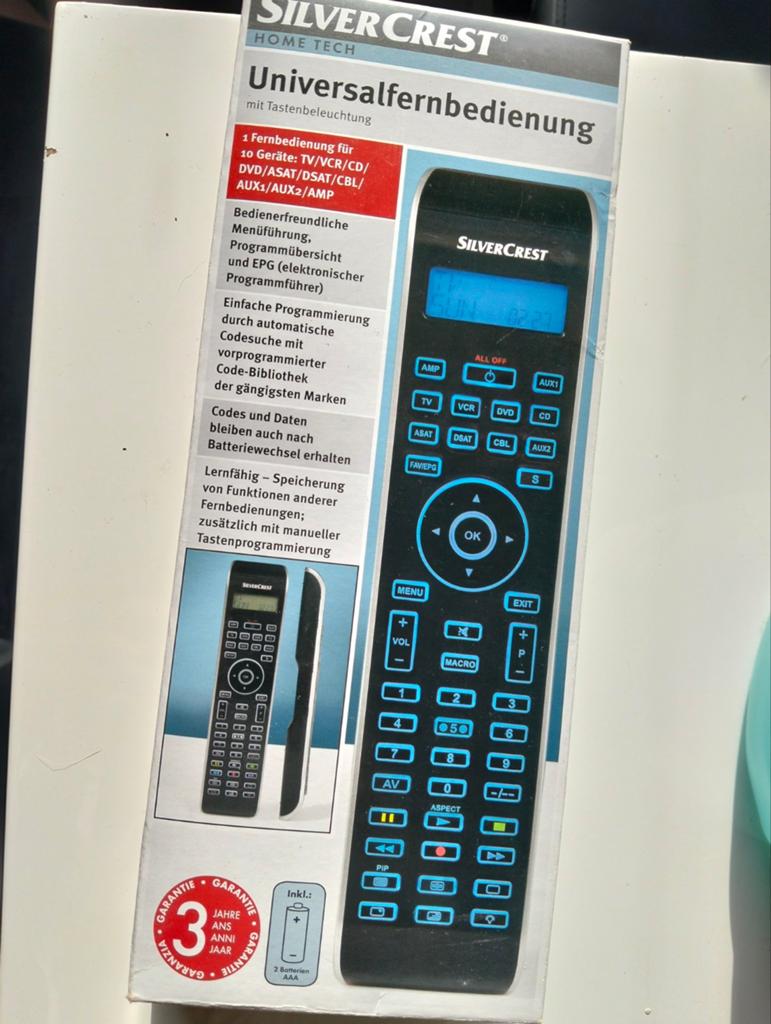 SilverCrest Universele Afstandsbediening met Toetsenverlicht, Universeel, Nieuw, Ophalen of Verzenden, Tv