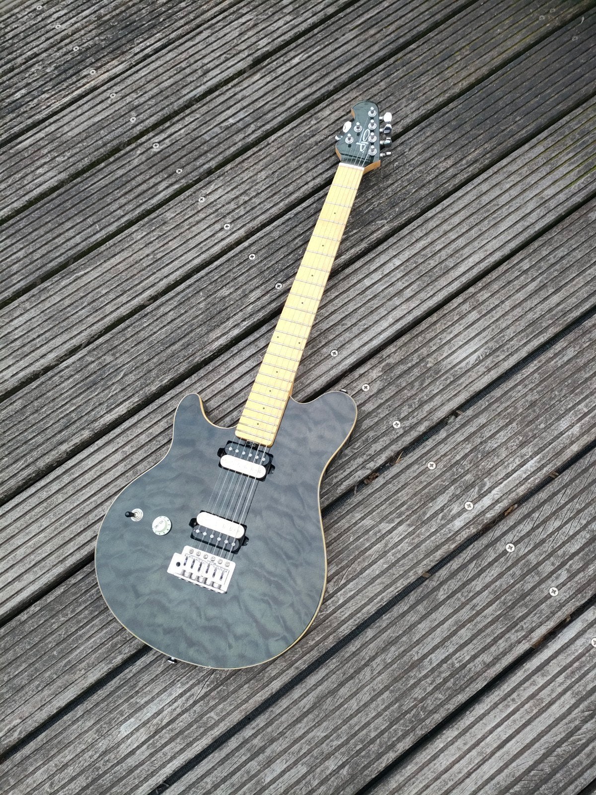 Linkshandige Ernie Ball OLP Sterling MM1 Music Man Axis, Ophalen of Verzenden, Zo goed als nieuw, Solid body, Overige merken