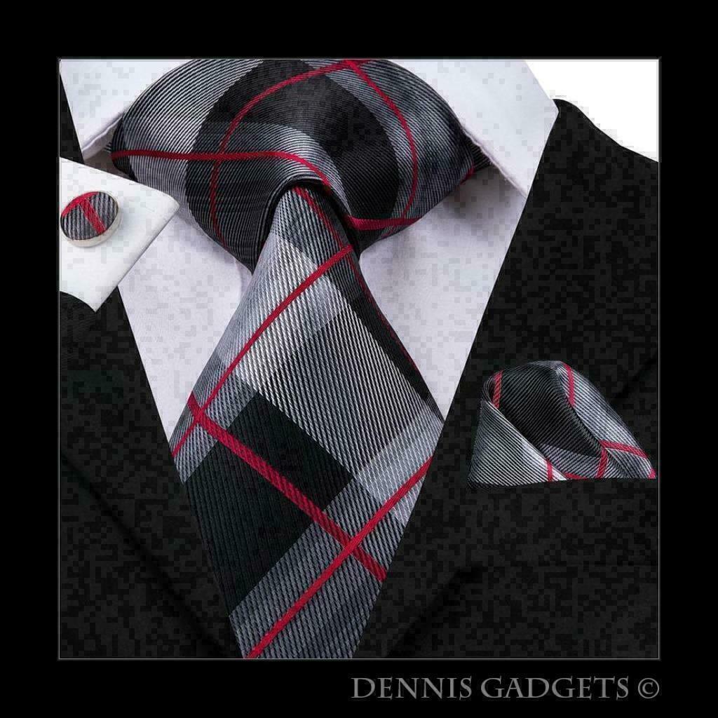 Dennis Gadgets: 100 % zijden stropdas ( 3 delig !! ) DG 3012, Ophalen of Verzenden, Nieuw, Rood, Met patroon