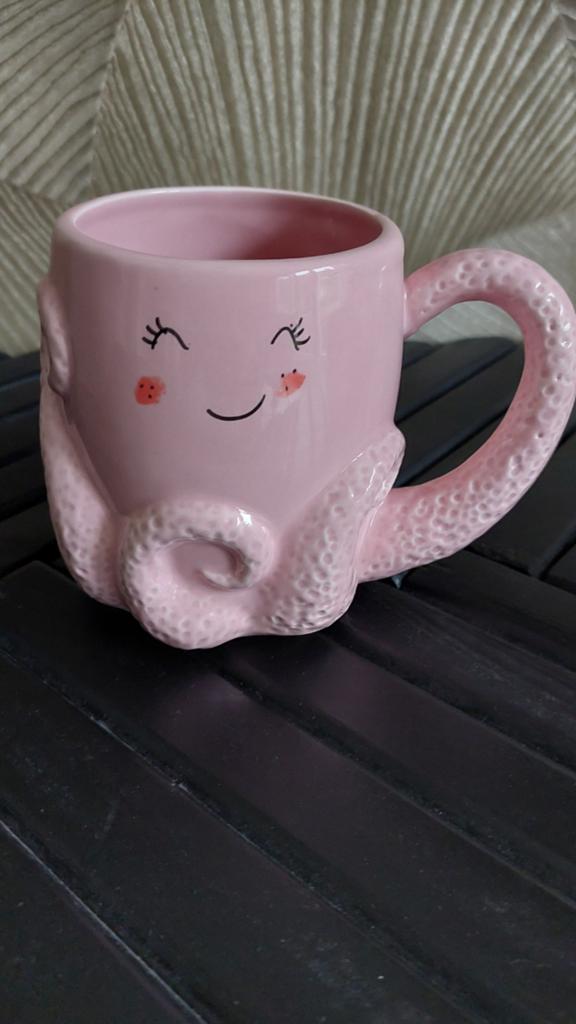 Blond Amsterdam Octopus Mok - Roze met vrolijk gezichtje, Huis en Inrichting, Overige typen, Zo goed als nieuw, Roze, Steen/keramiek