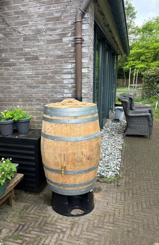 Mooie 225ltr eikenhouten regentonnen incl kraantje deksel, 150 liter of meer, Ophalen, Hout