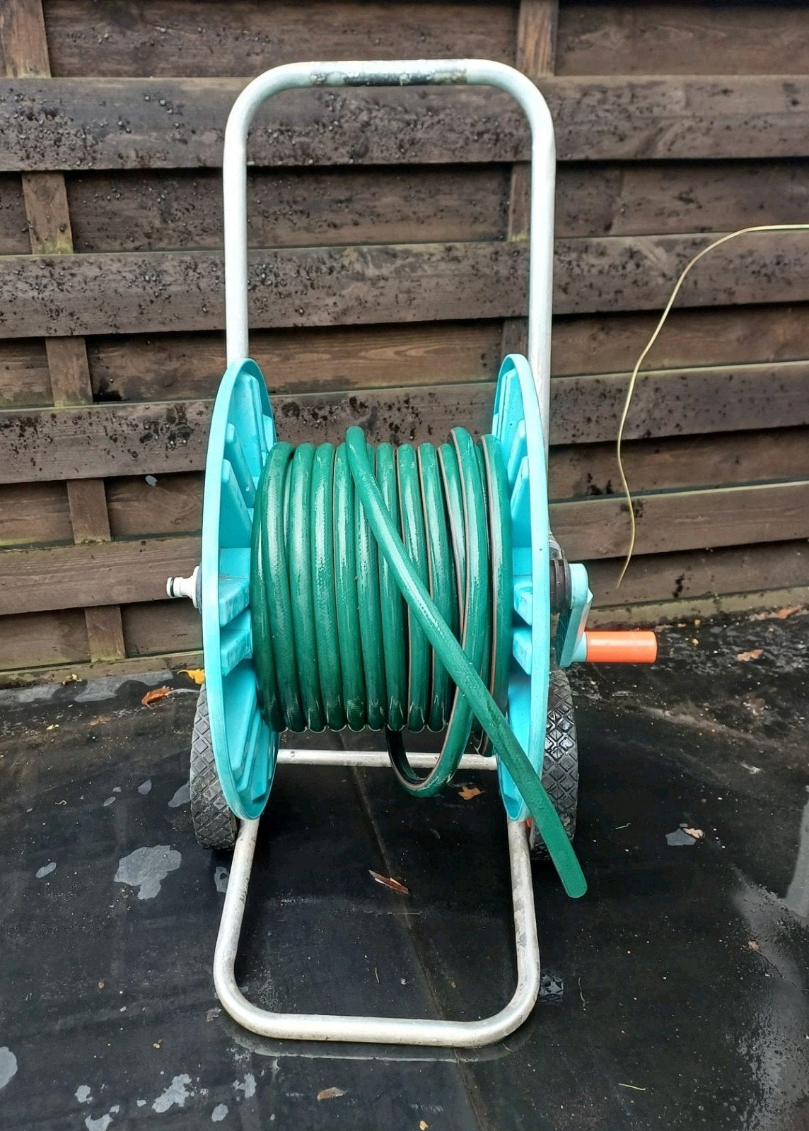Gardena haspel met Parkside kabel 15 meter, Ophalen of Verzenden, Gebruikt, Tuinslanghaspel