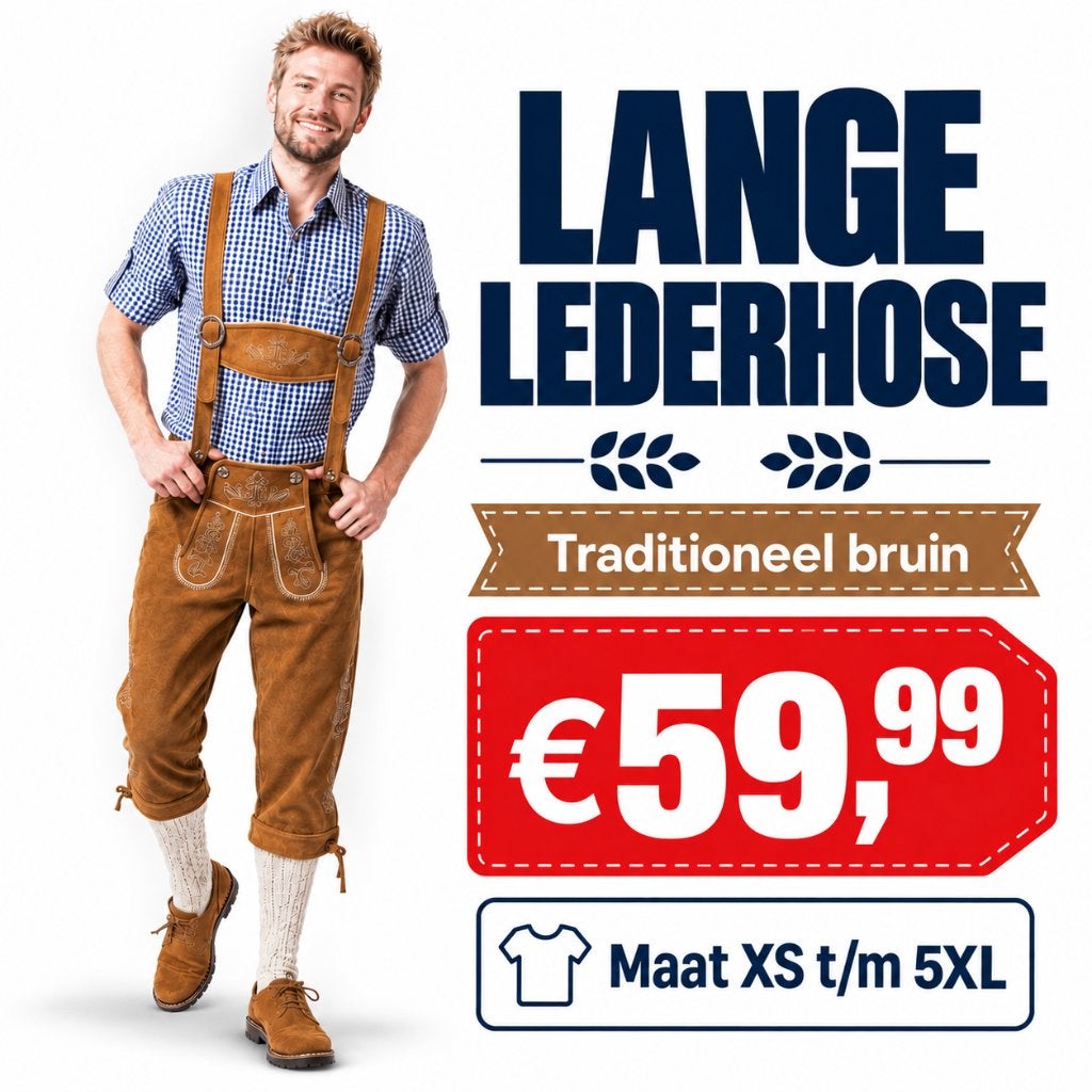 Lange rundleren lederhose - 59,99 - OP=OP, Kleding | Heren, Verzenden, Nieuw, Overige maten, Overige thema's