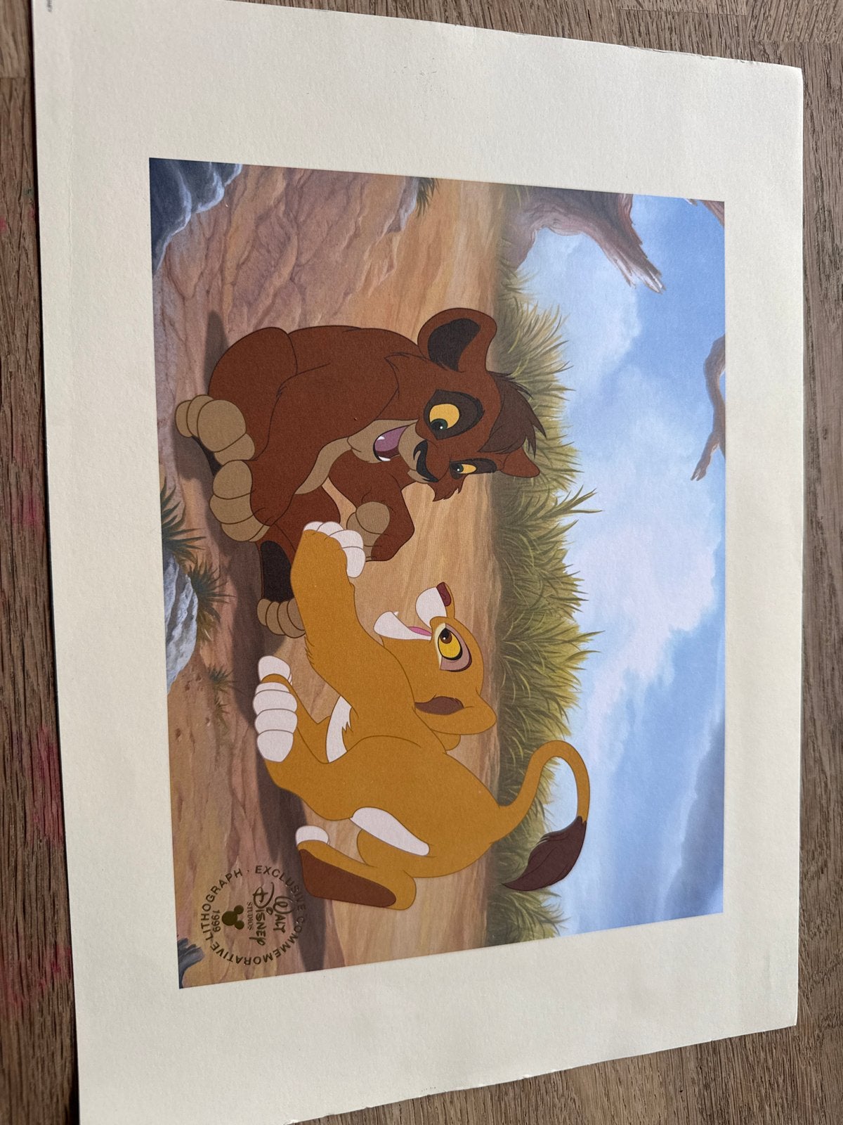 Disney Leeuwenkoning Litho - Simba en Kovu, Ophalen of Verzenden, Leeuwenkoning of Jungle Boek, Zo goed als nieuw, Plaatje of Poster