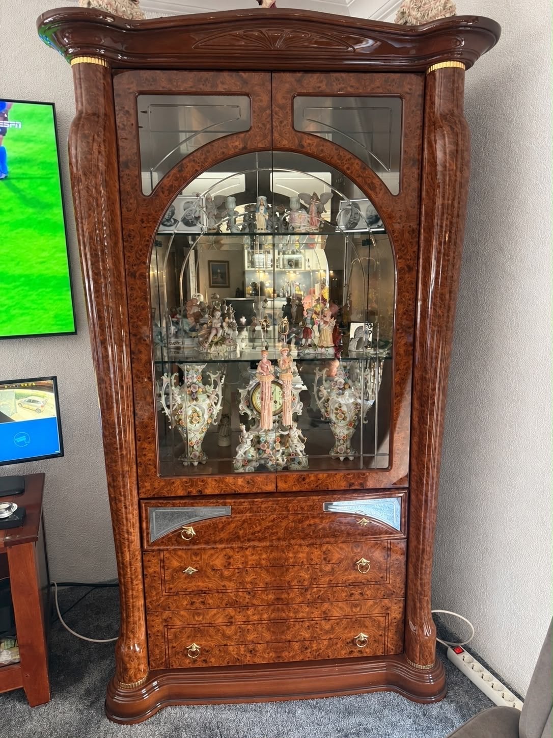 Luxe Vitrinekast met Lades - Klassiek Design, Ophalen, 50 tot 100 cm, Zo goed als nieuw, Met lade(s)