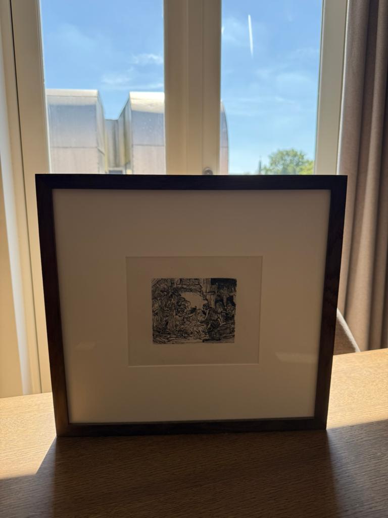 Rembrandt heliogravure 19e eeuw - ingelijst museumglas, Antiek en Kunst, Ophalen, Ingelijst, Overige technieken, Religie