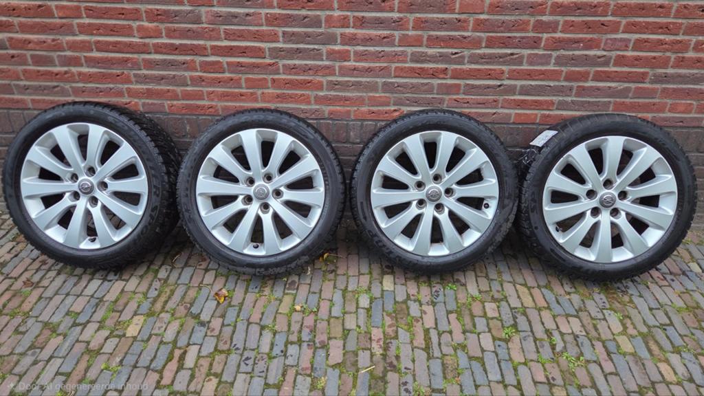 Originele 17" Opel set – Lichtmetaal 5x115 – 10 spaaks, Auto-onderdelen, Banden en Velgen, Ophalen, 215 mm, Velg(en), 17 inch