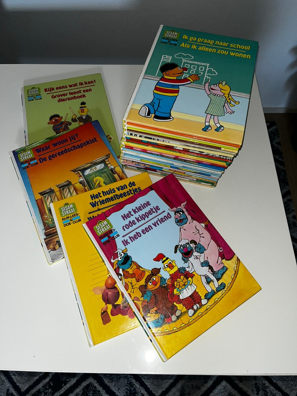 (Laatste Kans) Sesamstraat Boeken Collectie - 19 Boekjes, Gelezen, Fictie algemeen, Jongen of Meisje, 4 jaar