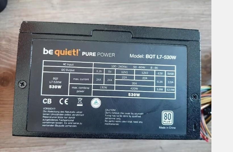Be Quiet voeding 530 watt, Ophalen, Zo goed als nieuw