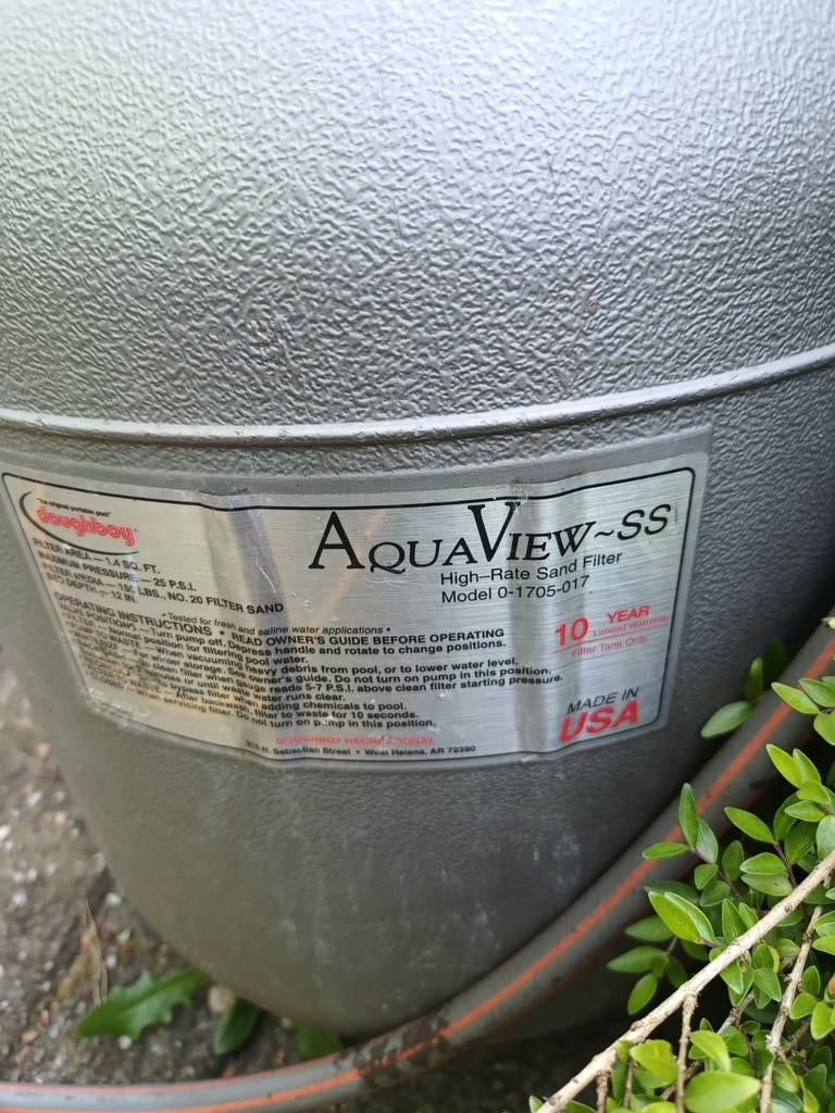 Doughboy AquaView-SS Zandfilter voor Zwembad.  Gratis., Tuin en Terras, Zwembad-toebehoren, Gebruikt, Filter, Verzenden