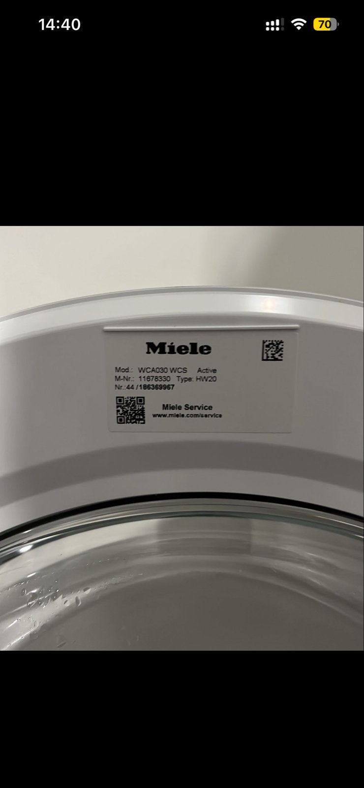 Miele WCA030 WCS Wasmachine met garantie, Witgoed en Apparatuur, Ophalen, Zo goed als nieuw, Voorlader, Kort programma