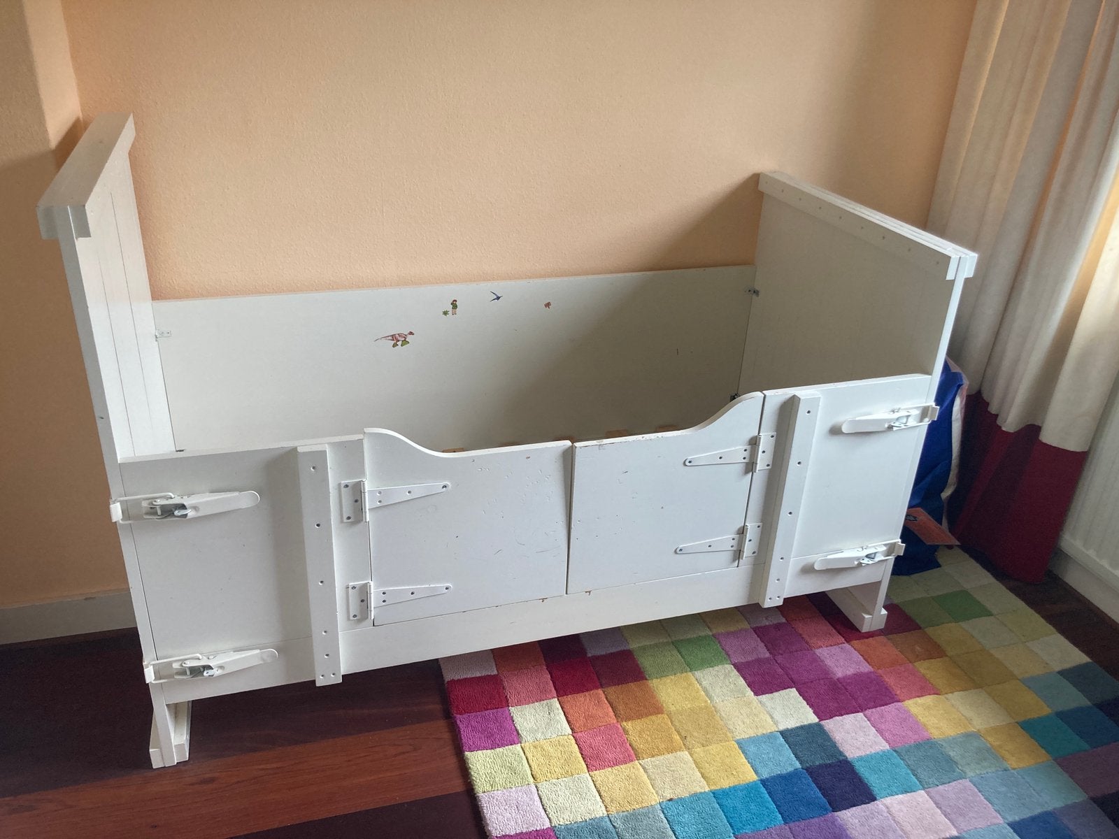 Knus ledikant 150x75 met complete set beddengoed, Gebruikt, 70 tot 85 cm, Minder dan 140 cm, Ophalen