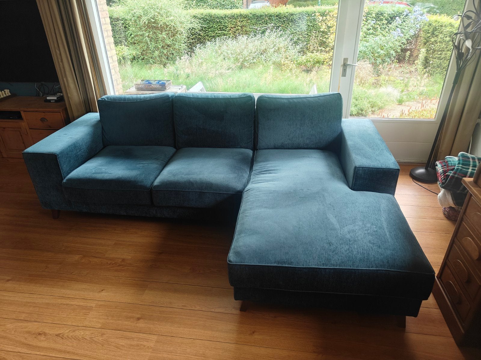 Room 108 Hoekbank Blauw, Ophalen, 250 tot 300 cm, 100 tot 125 cm, Hoekbank