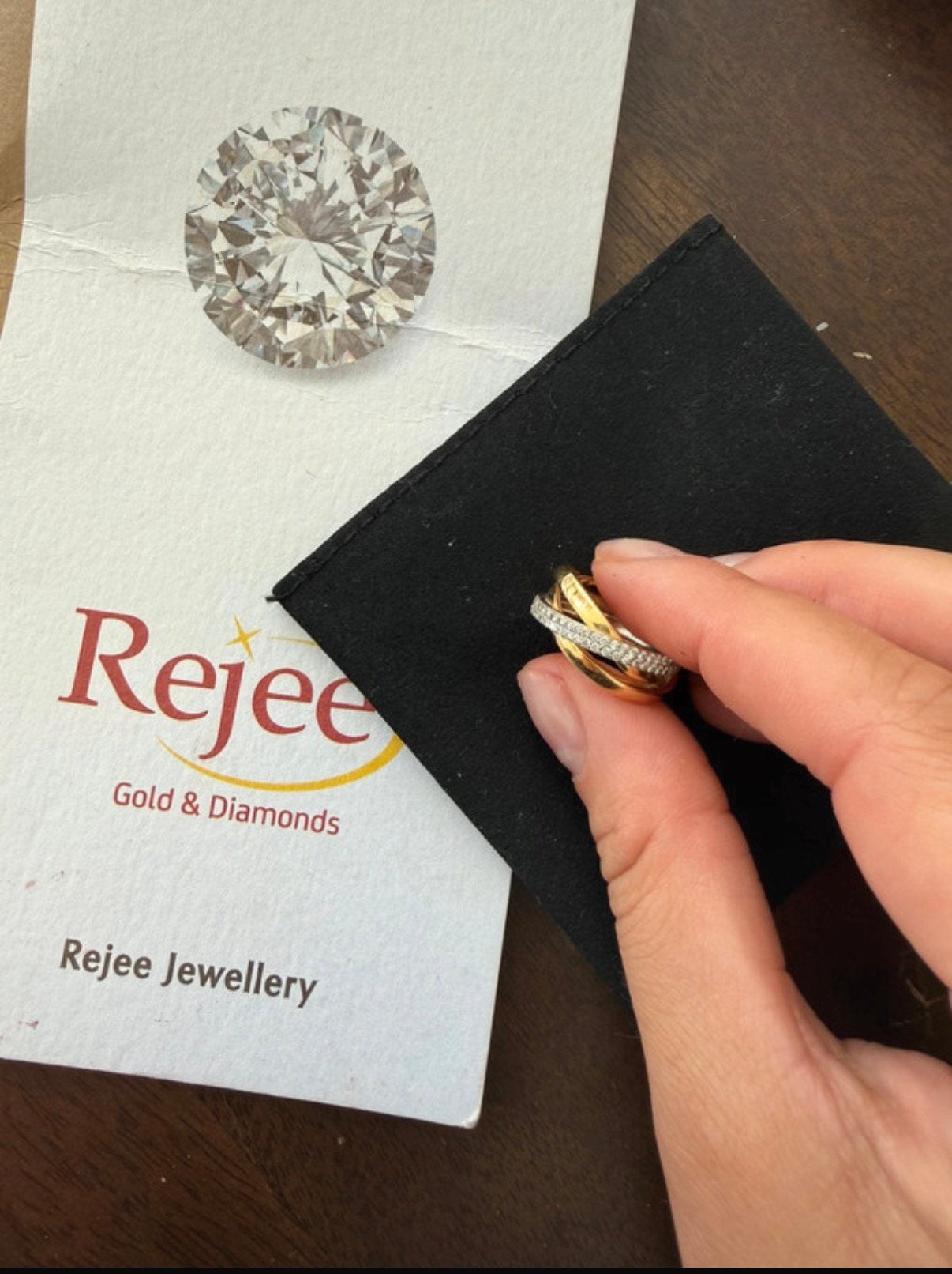 Exclusieve gouden ring met diamantband – 18 karaat, Kleding | Dames, Leggings, Maillots en Panty's, Ophalen of Verzenden, Zo goed als nieuw