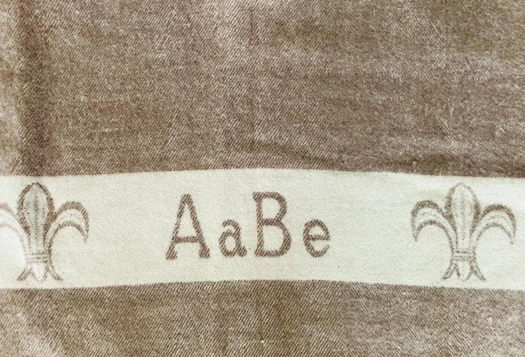 AaBe wollen vintage deken logo bruin vliegtuigdeken rood, Ophalen of Verzenden, Gebruikt