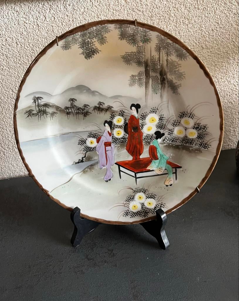Decoratief Japans bord met Geisha's - Vintage, Ophalen