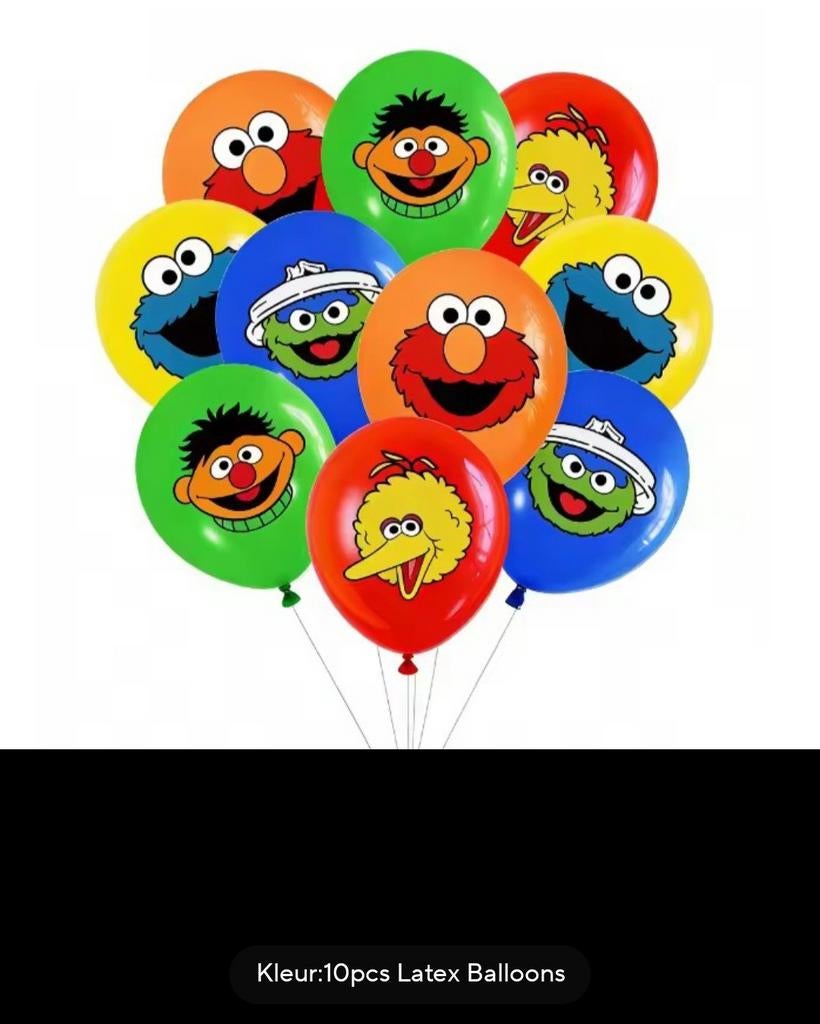 Nieuwe Sesamstraat Ballonnen Set - 10 stuks, Ophalen, Nieuw, Versiering, Verjaardag