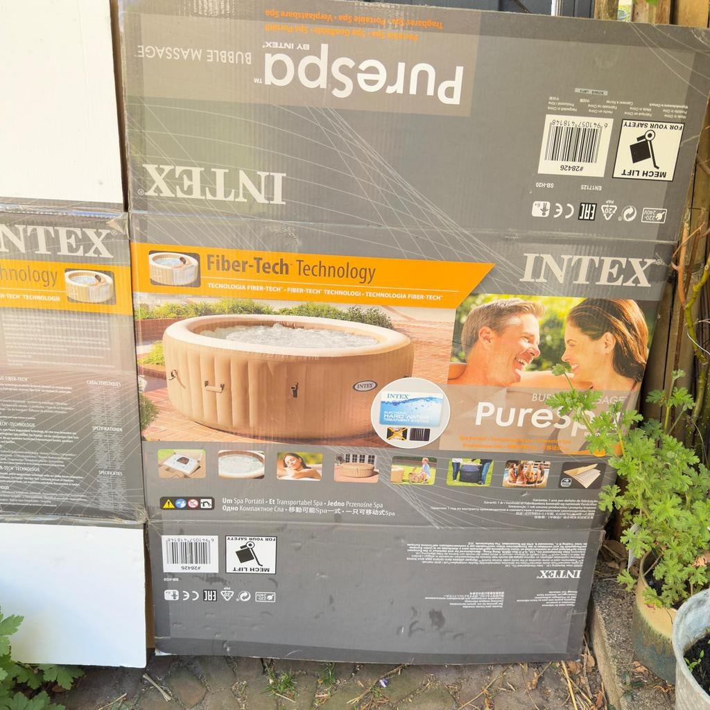 Intex PureSpa Opblaasbare Jacuzzi met Fiber-Tech, Ophalen of Verzenden, Gebruikt, Afdekzeil, Opblaasbaar