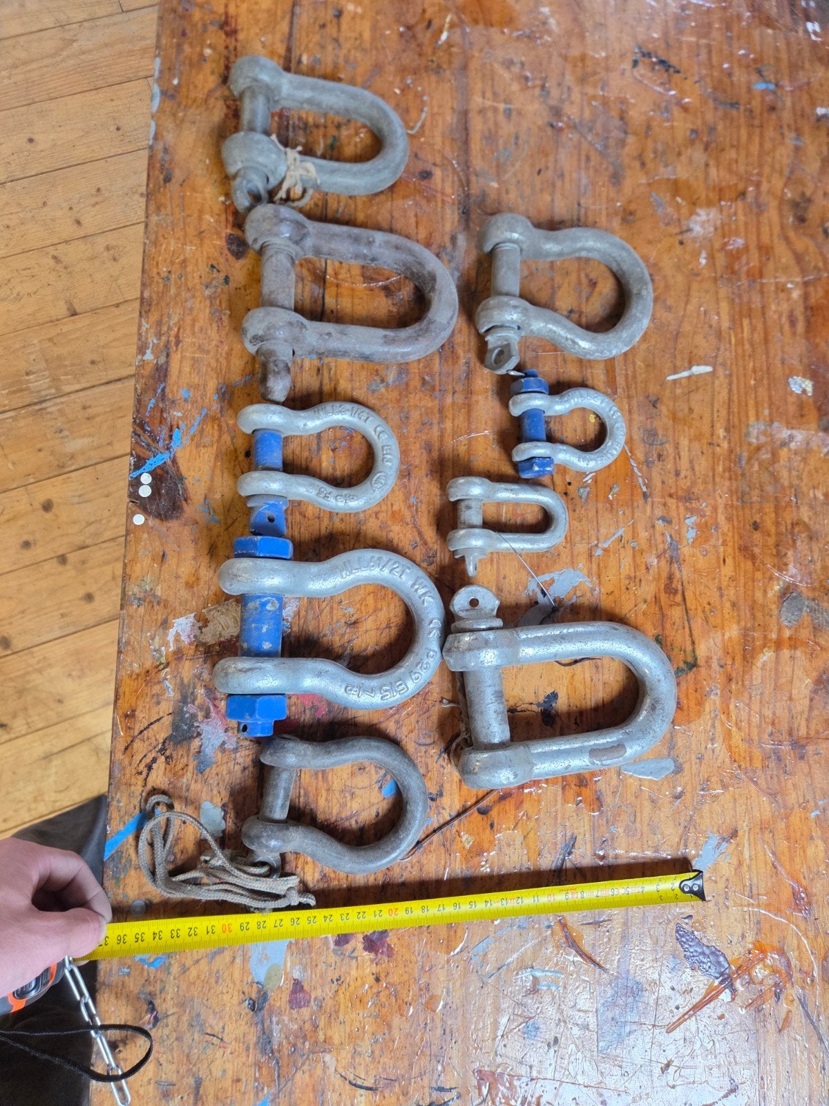 Diverse grote harpsluitingen en D-sluitingen, gebruikt, Ophalen of Verzenden, Gebruikt, 100 tot 250 mm, Overige typen