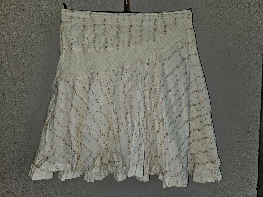 Trendy katoenen zomer rok van Ichi mt. S, Wit, Ophalen of Verzenden, Zo goed als nieuw, Maat 36 (S)
