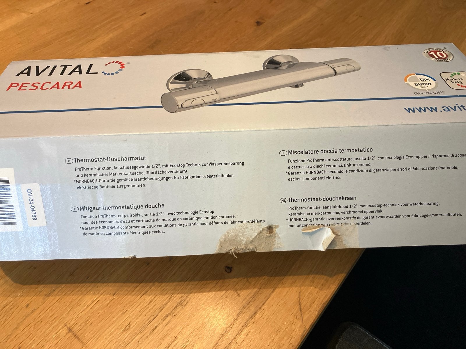 Avital Pescara Thermostaat-douchekraan Chroom, Ophalen of Verzenden, Nieuw, Chroom, Douche