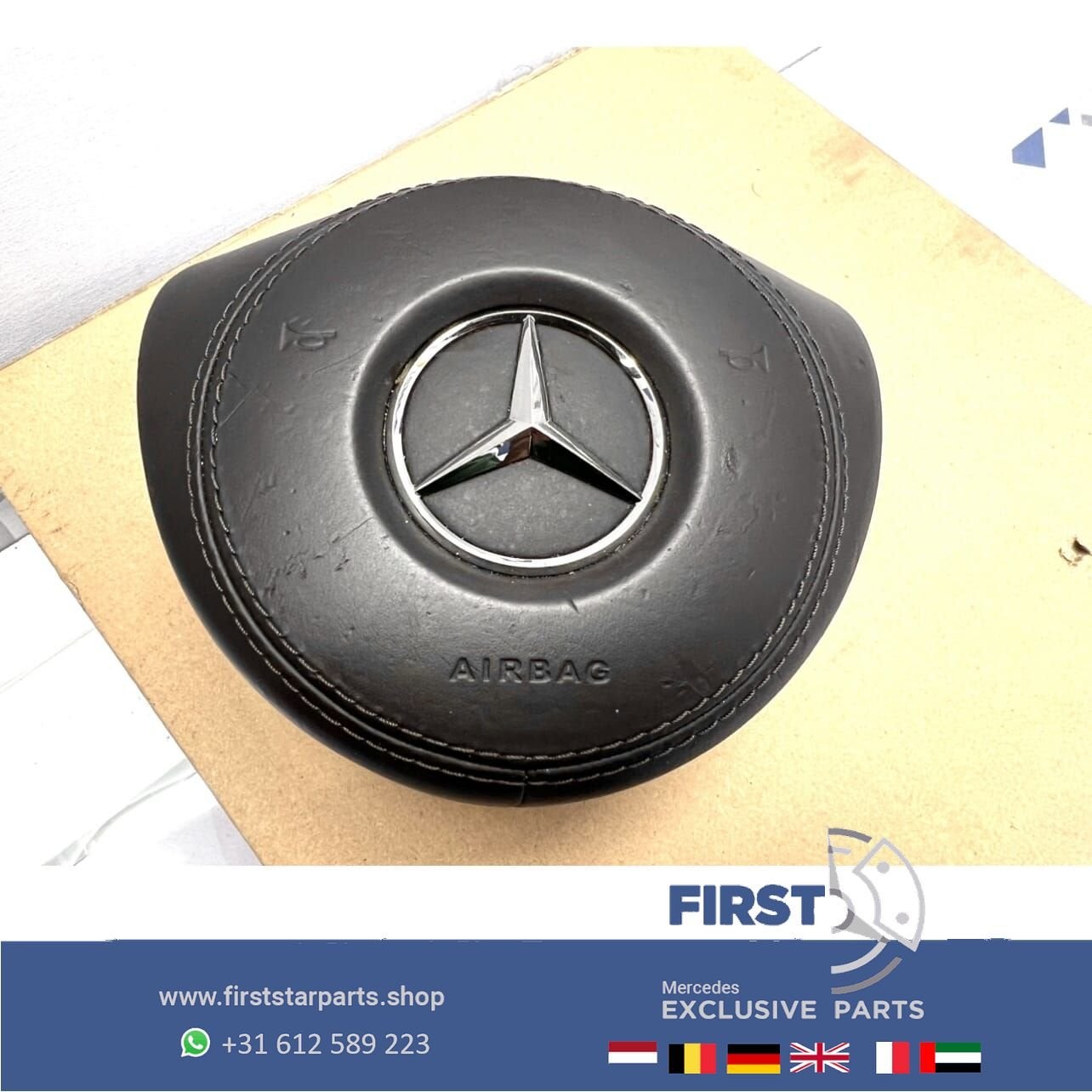 STUUR AIRBAG Mercedes BRUIN LEDER W176 W117 W246 W205 W213 W, Gebruikt, -, Ophalen of Verzenden, -