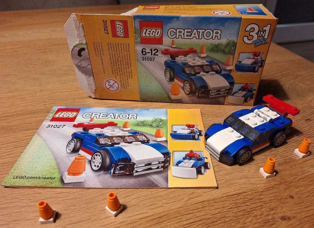 LEGO 31027 Blauwe racer Creator 3-in-1 | compleet + doos, Inclusief instructies, Gebruikt, Lego, Ophalen of Verzenden